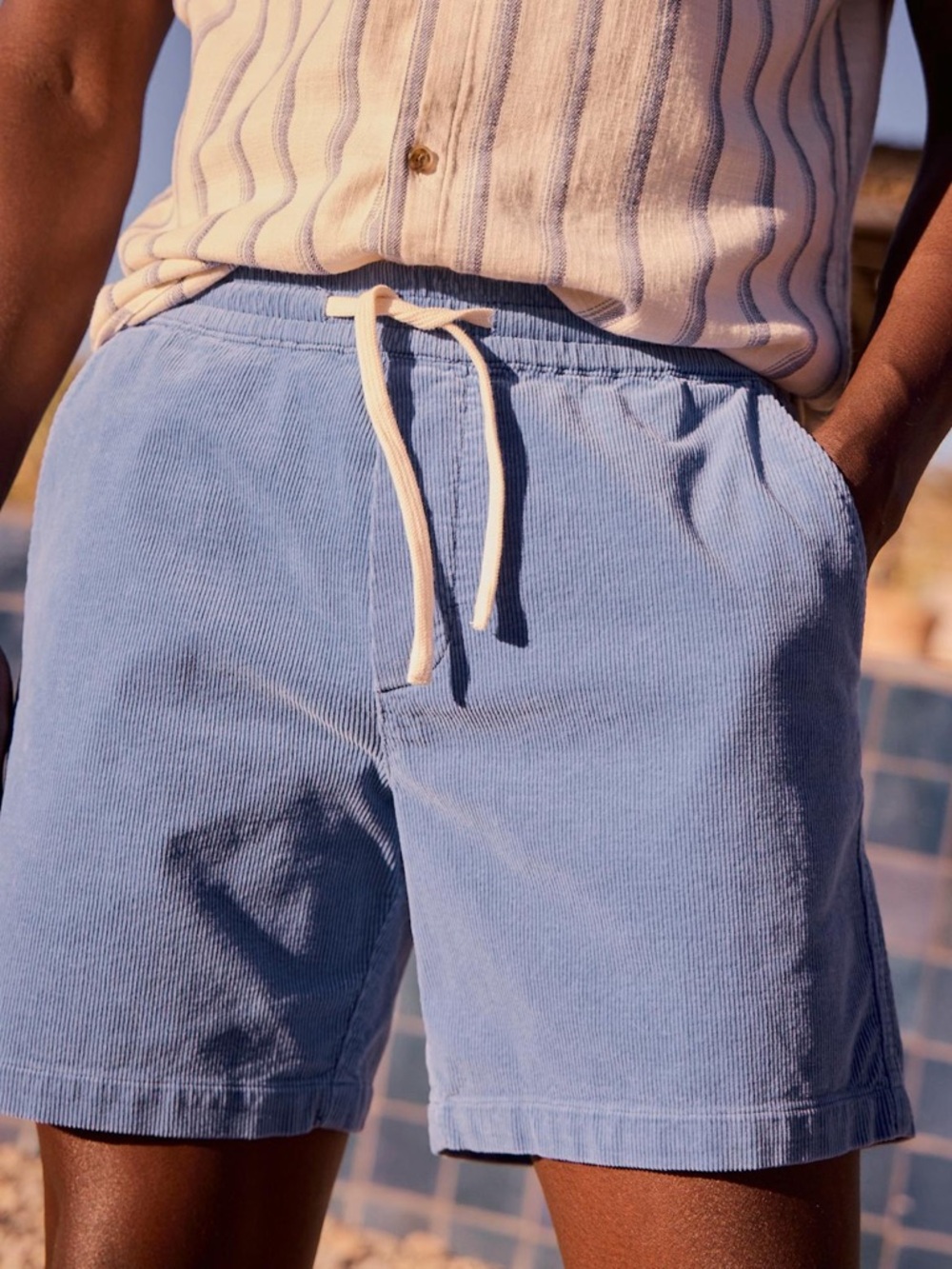 Marine Layer Light Blue Corduroy Flat Front Shorts